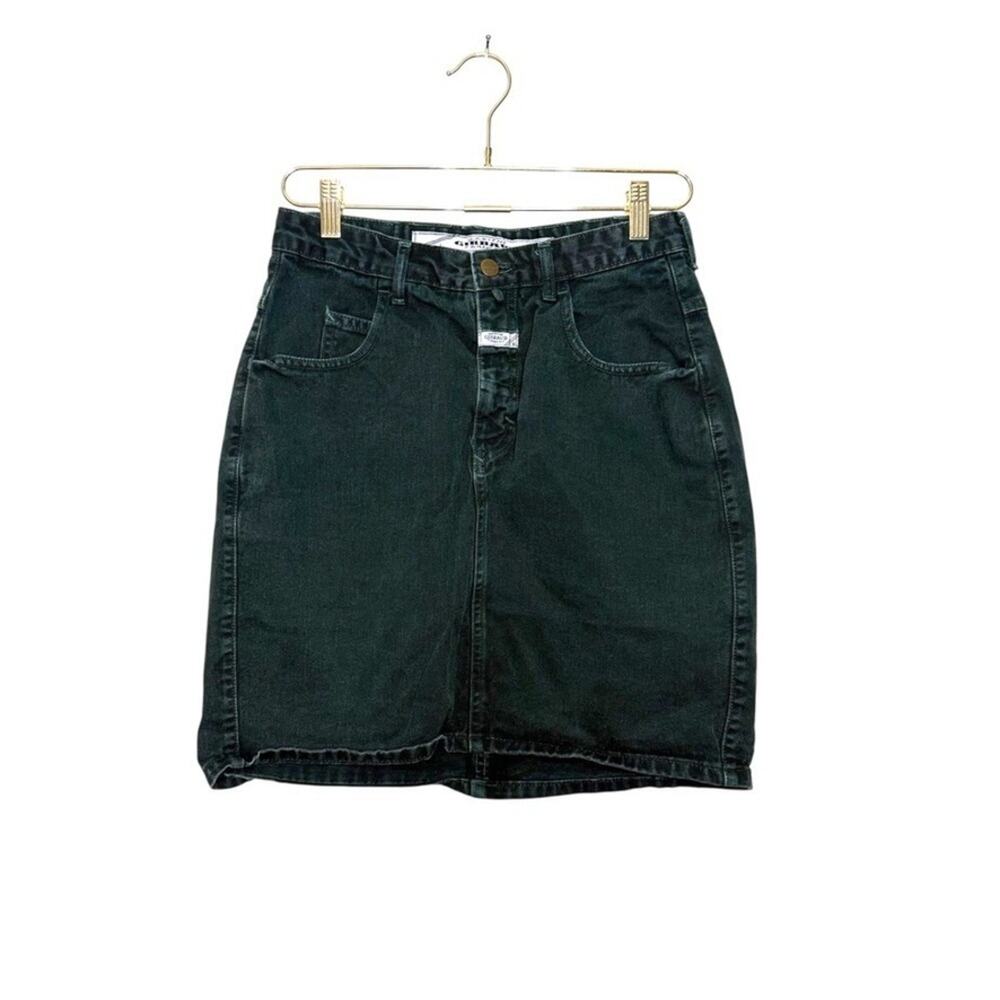 Vintage Marithe Francois Girbaud Denim Skirt Size 9/10 Hunter Green Wash‎ 90's